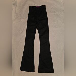 Edikted Black Faux Leather High-Waisted Flared Pants
